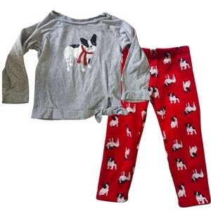 ✅4/25$✅‎ Carter's 2T toddler Boston terrier 2 piece set long sleeves pants set